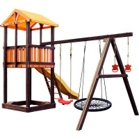 Игровой комплекс (ИК) Perfetto Sport «Pitigliano-3» + качели Паутина СГ000004974