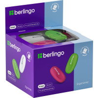 Ластик Berlingo Ergonomic, 36 шт в упаковке, овальный, термопластичная резина, 50х30х8 мм Blc_00240
