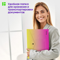 Папка-конверт на кнопке Berlingo, 12 шт  в комплекте, Radiance, 180 мкм, желтый/розовый градиент, с рисунком  EFb_A4001