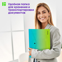 Папка-конверт на кнопке Berlingo, 12 шт  в комплекте, Radiance, 180 мкм, голубой/зеленый градиент, с рисунком  EFb_A4003