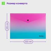 Папка-конверт на кнопке Berlingo, 12 шт  в комплекте, Radiance, 180 мкм, розовый/голубой градиент, с рисунком  EFb_A4002