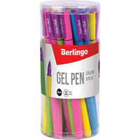 Гелевая ручка Berlingo Color Stick черная, 0.5 мм, корпус ассорти