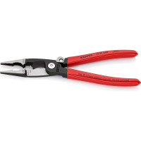 Электромонтажные клещи Knipex 6-в-1, 200 мм, защелка-"собачка", черные, 1К ручки, KN-1391200SB