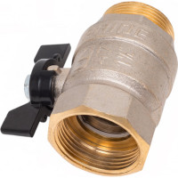 Кран шаровой латунный LD Pride, вн./нар.резьба, ручка-бабочка, 1 1/4" 47.32.B-Н.Б LD 47.121.2.32.M02