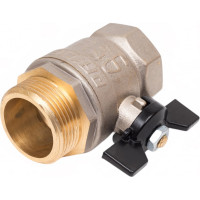 Кран шаровой латунный LD Pride, вн./нар.резьба, ручка-бабочка, 1 1/4" 47.32.B-Н.Б LD 47.121.2.32.M02