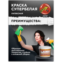 Краска водно-дисперсионная Superweiss (14 кг; морозоустойчивая) Poli-R 9913