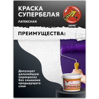 Краска водно-дисперсионная Superweiss (14 кг; морозоустойчивая) Poli-R 9913