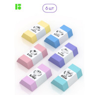Ластик BERLINGO Pastel 6 шт, термопластичная резина, 50х28х12 мм, пластиковая коробка BLc_00390_6