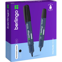 Маркер перманентный Berlingo "Multiline PE200" черный, пулевидный, 2мм, 12 шт. PM6104