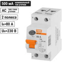 Устройство защитного отключения TDM ELECTRIC УЗО ВД1-63, 2Р, 80А, 500мА SQ0203-0096