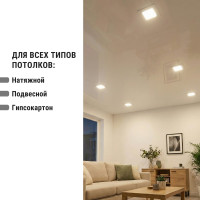 Светодиодный встраиваемый светильник TDM ELECTRIC Даунлайт квадрат СВО белый 3 Вт 6500К SQ0329-0115