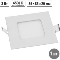 Светодиодный встраиваемый светильник TDM ELECTRIC Даунлайт квадрат СВО белый 3 Вт 6500К SQ0329-0115