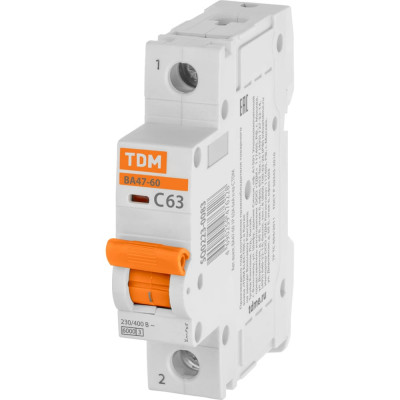Автоматический выключатель TDM ELECTRIC ВА47-125 3Р 63А 15кА х-ка С SQ0223-0083