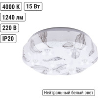 Светильник потолочный светодиодный LED СПС 12 15Вт 4000К D35см, Кристалл TDM ELECTRIC SQ0329-0162