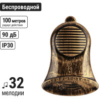 Звонок TDM ELECTRIC ЗББ-11/5-32М бронза, беспроводной, на батарейках SQ1901-0029