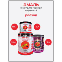 Эмаль с металлической стружкой (гранитная 718; 0.75 л) Poli-R 14051