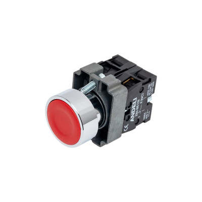 Кнопка ANDELI XB2-BA45 красный, ADL10-060