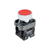 Кнопка ANDELI XB2-BA45 красный, ADL10-060