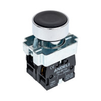Кнопка ANDELI XB2-BА25 черный, ADL10-058