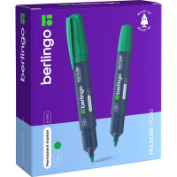 Маркер перманентный Berlingo "Multiline PE200" зеленый, пулевидный, 2мм, 12 шт. PM6101