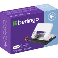 Энергосберегающий дырокол Berlingo Smart Technology 15 листов, фиксатор, линейка, белый DDm_15102