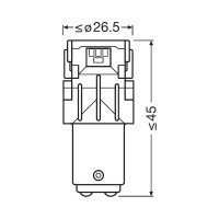 Автолампа P21/5W BAY15d LED 2 штуки RED 12В 7528DRP-2BL Osram 894403