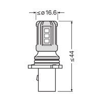 Автолампа OSRAM P13W, PG18.5D-1, LED, 6000 K, 12 В 828DWP