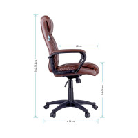 Кресло руководителя Helmi HL-E02 Income, экокожа коричневая 274816