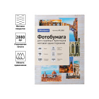 Фотобумага для струйных принтеров OfficeSpace А4, 90 г/м2, 100 листов матовая односторонняя PP_2832