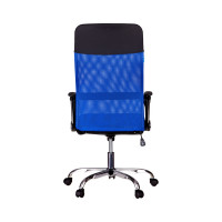 Кресло руководителя Helmi HL-E16 Content ткань/сетка/экокожа черная/синяя, хром 311358