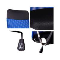 Кресло руководителя Helmi HL-E16 Content ткань/сетка/экокожа черная/синяя, хром 311358