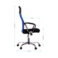 Кресло руководителя Helmi HL-E16 Content ткань/сетка/экокожа черная/синяя, хром 311358