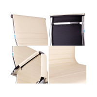 Кресло руководителя Helmi HL-E17 Slim экокожа бежевая, хром 311361