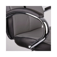 Кресло руководителя Helmi HL-E01 Inari экокожа черная/серая, хром 274813