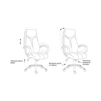 Кресло руководителя Helmi HL-E01 Inari экокожа черная/серая, хром 274813