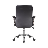 Кресло оператора Helmi HL-M09 LUX, искусственная кожа черная, механизм качания, хром 306215