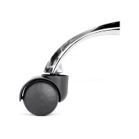 Кресло оператора Helmi HL-M09 LUX, искусственная кожа черная, механизм качания, хром 306215