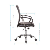 Кресло оператора Helmi HL-M09 LUX, искусственная кожа черная, механизм качания, хром 306215