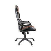 Игровое кресло Helmi HL-S03 Drift, экокожа черная/коричневая, вставка ткань оранжевая 274808