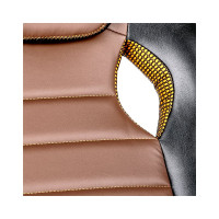 Игровое кресло Helmi HL-S03 Drift, экокожа черная/коричневая, вставка ткань оранжевая 274808