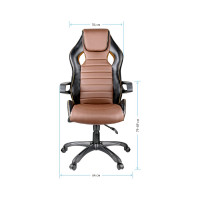 Игровое кресло Helmi HL-S03 Drift, экокожа черная/коричневая, вставка ткань оранжевая 274808