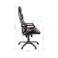 Игровое кресло Helmi HL-S03 Drift, экокожа черная/коричневая, вставка ткань оранжевая 274808