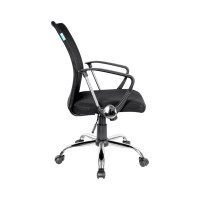 Кресло оператора Helmi HL-M09, ткань/сетка черная, механизм качания, хром 306214
