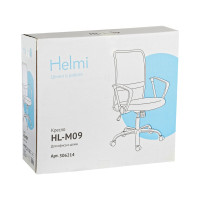 Кресло оператора Helmi HL-M09, ткань/сетка черная, механизм качания, хром 306214