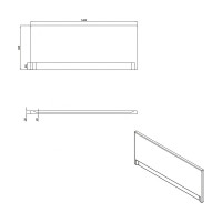 Фронтальная панель для ванны Cersanit UNIVERSAL TYPE 1 140 63365