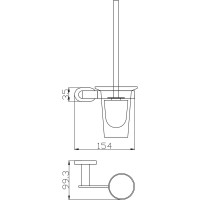 Щётка для унитаза RavSlezak держатель стеклянный стакан, цвет черный матовый/золото YUA0500CMATZ