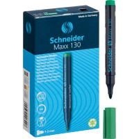 Маркер перманентный Schneider "Maxx 130" зеленый, пулевидный, 3мм, 10 шт. 113004