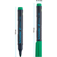 Маркер перманентный Schneider "Maxx 130" зеленый, пулевидный, 3мм, 10 шт. 113004