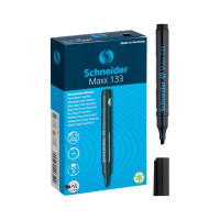 Маркер перманентный Schneider "Maxx 133" черный, скошенный, 4мм, 10 шт. 113301