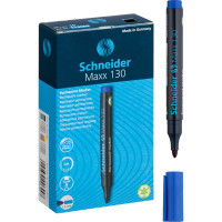 Маркер перманентный Schneider "Maxx 130" синий, пулевидный, 3мм, 10 шт. 113003